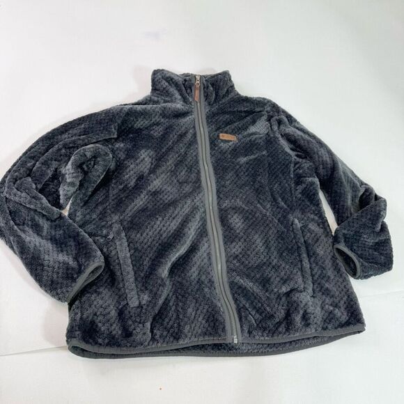 Columbia Jacket Womens 2X Gray Fleece Fire Side II Sherpa Full Zip Plus Size - Picture 1 of 8